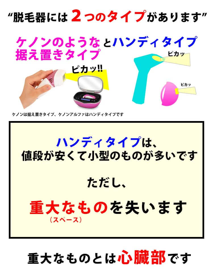脱毛器には2つの種類があります